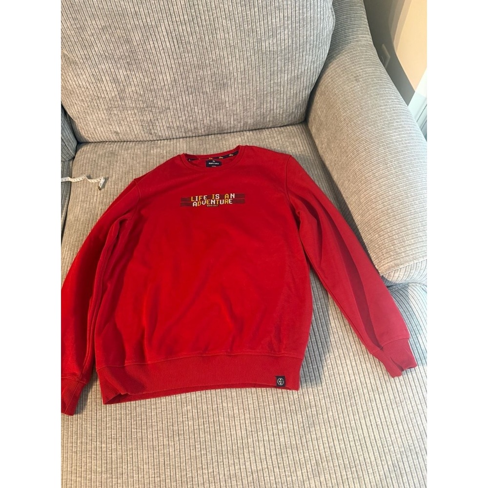 Monte Carlo Originals Red Life Is An Adventure Graphic Sweatshirt Mens‎ XL